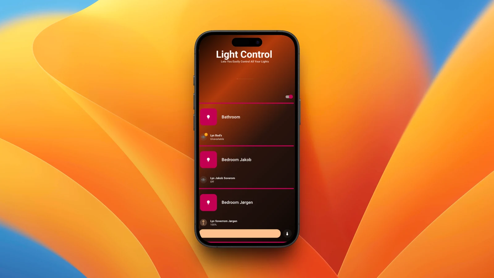 Light Control Card preview